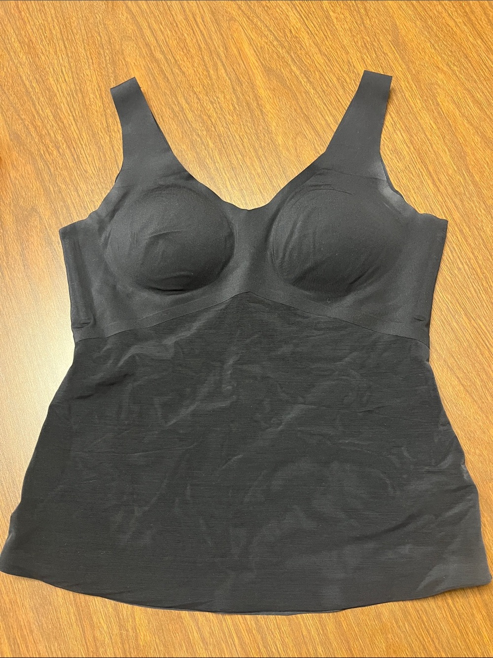 Honeylove Seamless Black Liftwear Tank with Built-In Cups, size large